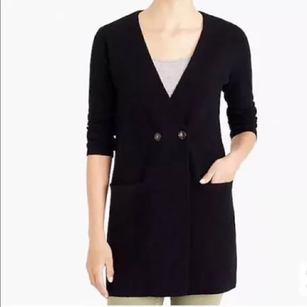 J. Crew Mercantile black double breasted cardigan sweater woman’s size M‎